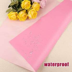 LUTER 20 Sheets Flower Wrapping Paper, 22.8x22.8 inch/58x58cm Floral Bouquet Wrapping Paper Double Sided Color Flower Packing Paper for Wedding Graduation Valentine's Day(Orchid Purple & Light Pink)