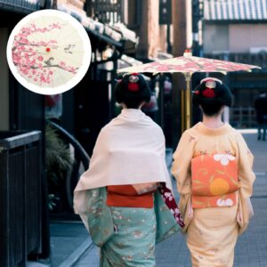 Gadpiparty Oiled Paper Umbrella Chinese Classical Plum Blossom Paper Umbrella Parasol Art Dance Japanese Umbrella Wedding Bridal Party Photo Prop Decorations