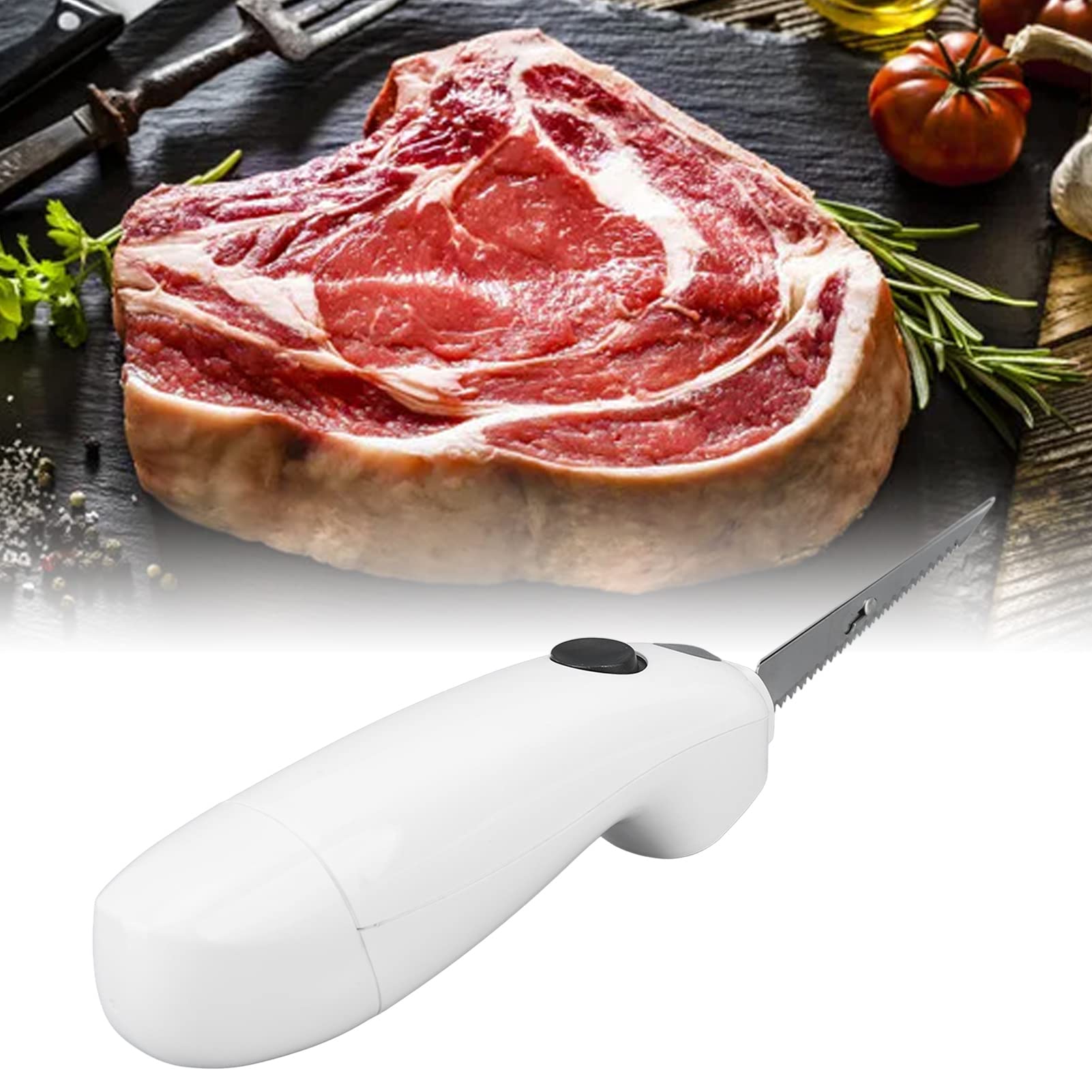 banapoy Electric Knife, Cordless Easy Electric Carving Knife, Stainless Steel Blades Fillet Knife Portable Steak Knife for Carving Meats Bread Poultry Turkey Food