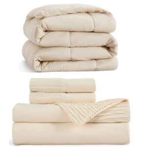 bedsure california king duvet insert bundle california king sheet sets beige