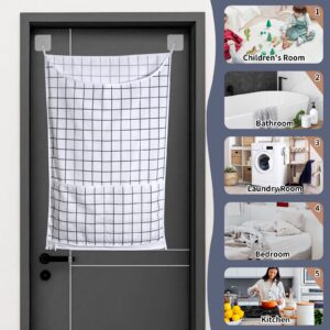 3 Pack Hanging Laundry Hamper Bag - with Free Adjustable Stainless Steel Door Hooks Best Choice for Holding Dirty Clothes and Saving Space