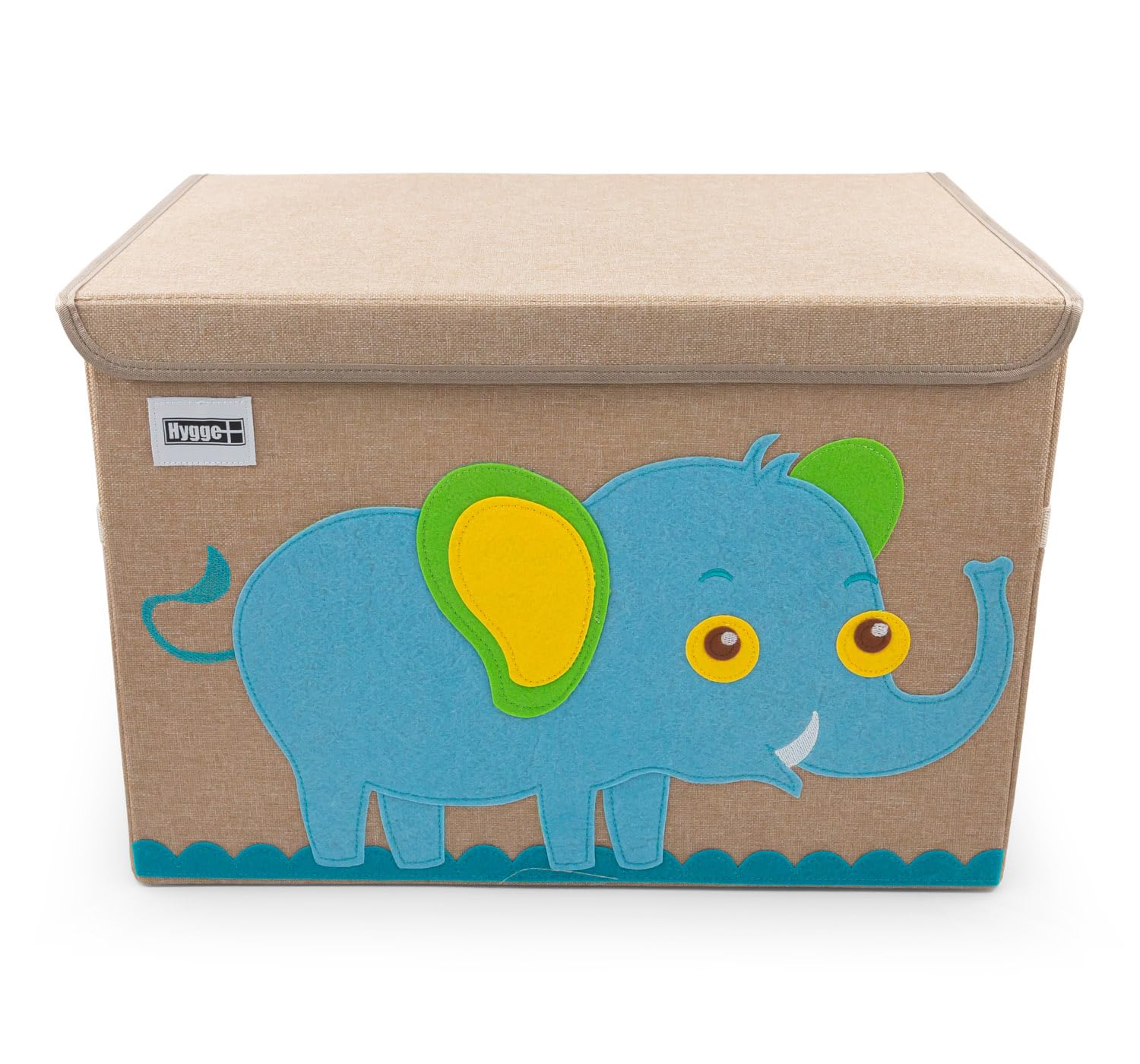 HYGGE + Animial Toy Storage Bin with Lid 20.8" x 13" x 13" Durable fabric & lightweight design. Great for storing toys, books, linens, games, clothing, baby products & more! (Safari Pack)