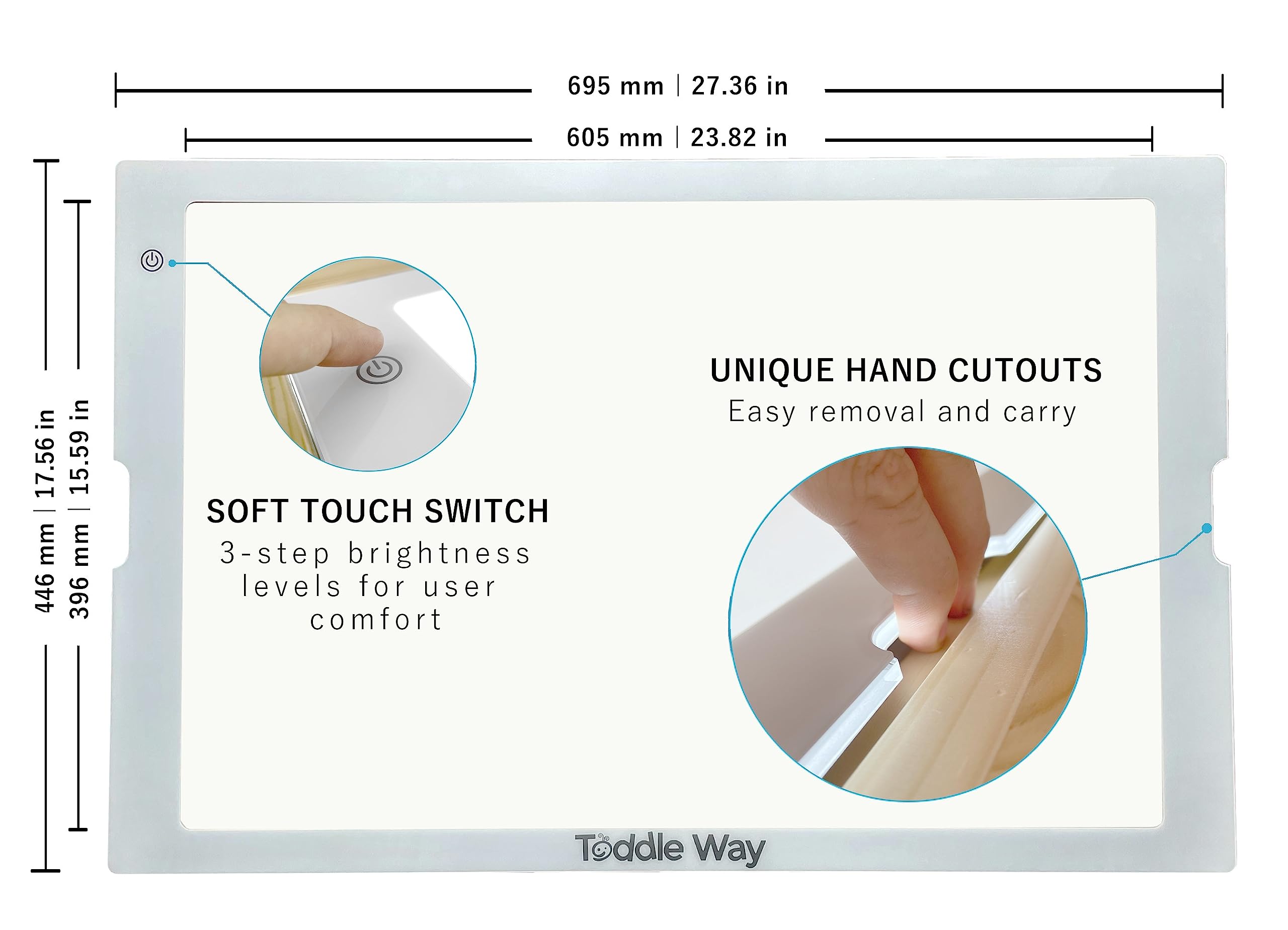 Toddle Way LED Light Pad Compatible with IKEA Flisat Table. Use standalone or as a Flisat Table Insert. 3 Light Levels for tracing, Arts Crafts, Montessori Waldorf Reggio Light Sensory Play for Kids