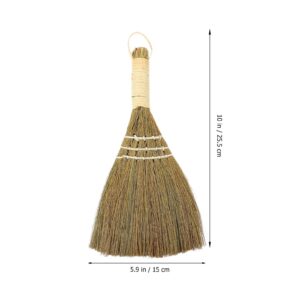 Mobestech 2pcs Kitchen Cleaning Broom Straw Braided Broom Small Natural Whisk Table Small Broom Mini Desk Broom Rustic Broom Table Top Desk Mini Brooms Kid Desk Mini Brush Wedding Miscanthus