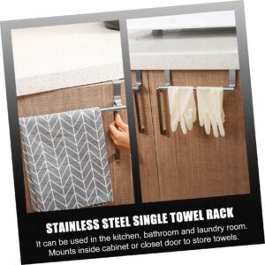 Housoutil 2pcs Door Towel Rack Stainless Steel Towel Rack Over Door Towel Holder Wall Towel Holder Versatile Towel Holder Metal Hangers Wall Mounted Towel Bar Ledge Back Style Individual