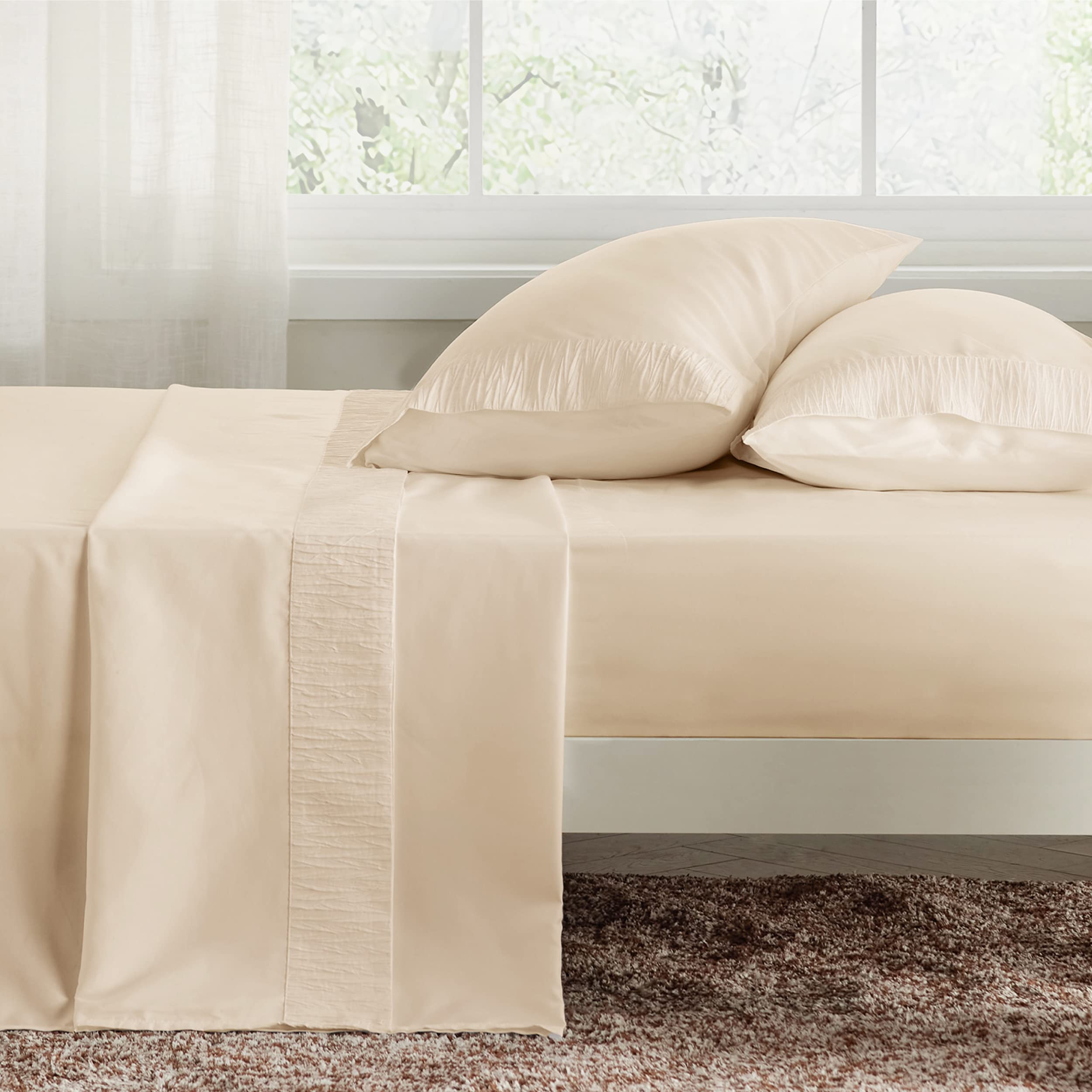 Bedsure California King Duvet Insert Bundle California King Sheet Sets Beige