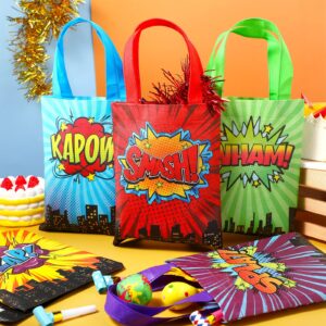 Photect 24 Pieces Hero Party Favor Bags Hero Birthday Decorations Heroes Non-Woven Gift Bags Hero Theme Treat Gift Bag Tote Bag for Hero Themed Party Supplies Baby Shower Goodie Bag