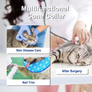 Aberatail Soft Dog Cones for Large Medium Small Dogs After Surgery, Adjustable Soft Cone Collar, Recovery Collars to Prevent Pets from Wounds and Rashes with Hook & Loop and Drawstring (Large)