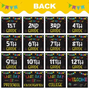 PETCEE First Day School Sign - 15 Grades First and Last Day of School Sign 8 x 10 for Kids Girls Boys Reusable Preschool Kindergarten to College Gifts