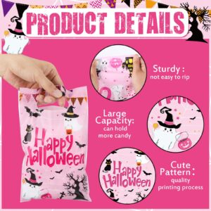 Sweetude 150 Pcs Halloween Little Boo Party Favor Bags Pink Little Boo Plastic Goody Bags Trick or Treat Candy Gift Bags for Halloween Party Kids Theme Birthday Baby Shower Party Favors Supplies