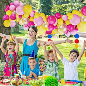 Hot Pink Yellow Balloons Arch Garland Kit-148Pcs Pink Yellow Balloon Garland for Birthday Anniversary Baby Shower Engagement Wedding Retirement Party Decoration