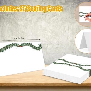 Christmas Party Seating Cards,Name Place Cards for Table Setting,Food Labels for Party Buffet,Place Cards for Weddings,Reserved Seating Signs,Tent Cards,Party Supplies,Set of 25 Seat Cards-Z6