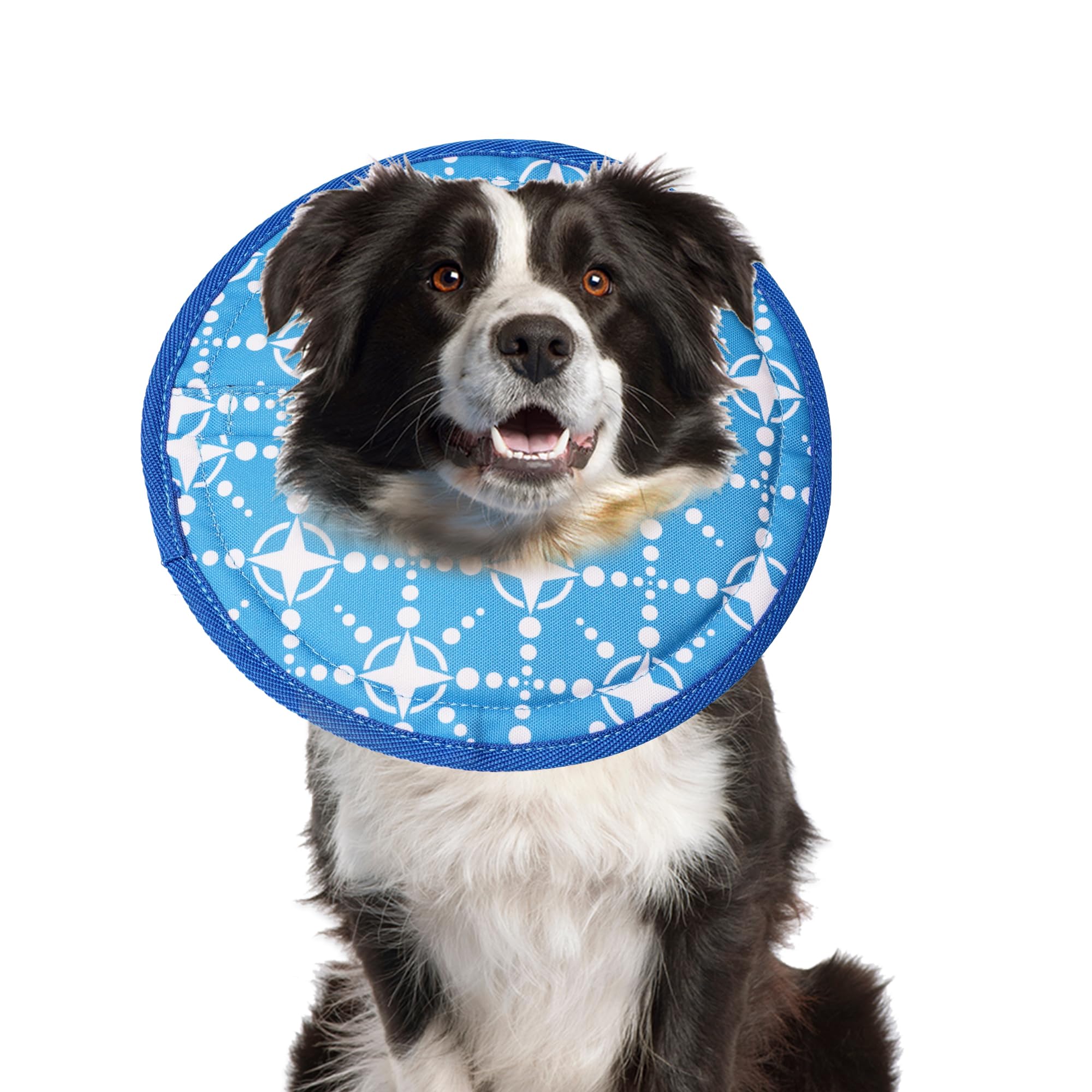 Aberatail Soft Dog Cones for Large Medium Small Dogs After Surgery, Adjustable Soft Cone Collar, Recovery Collars to Prevent Pets from Wounds and Rashes with Hook & Loop and Drawstring (Large)