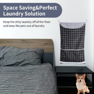 3 Pack Hanging Laundry Hamper Bag - with Free Adjustable Stainless Steel Door Hooks Best Choice for Holding Dirty Clothes and Saving Space