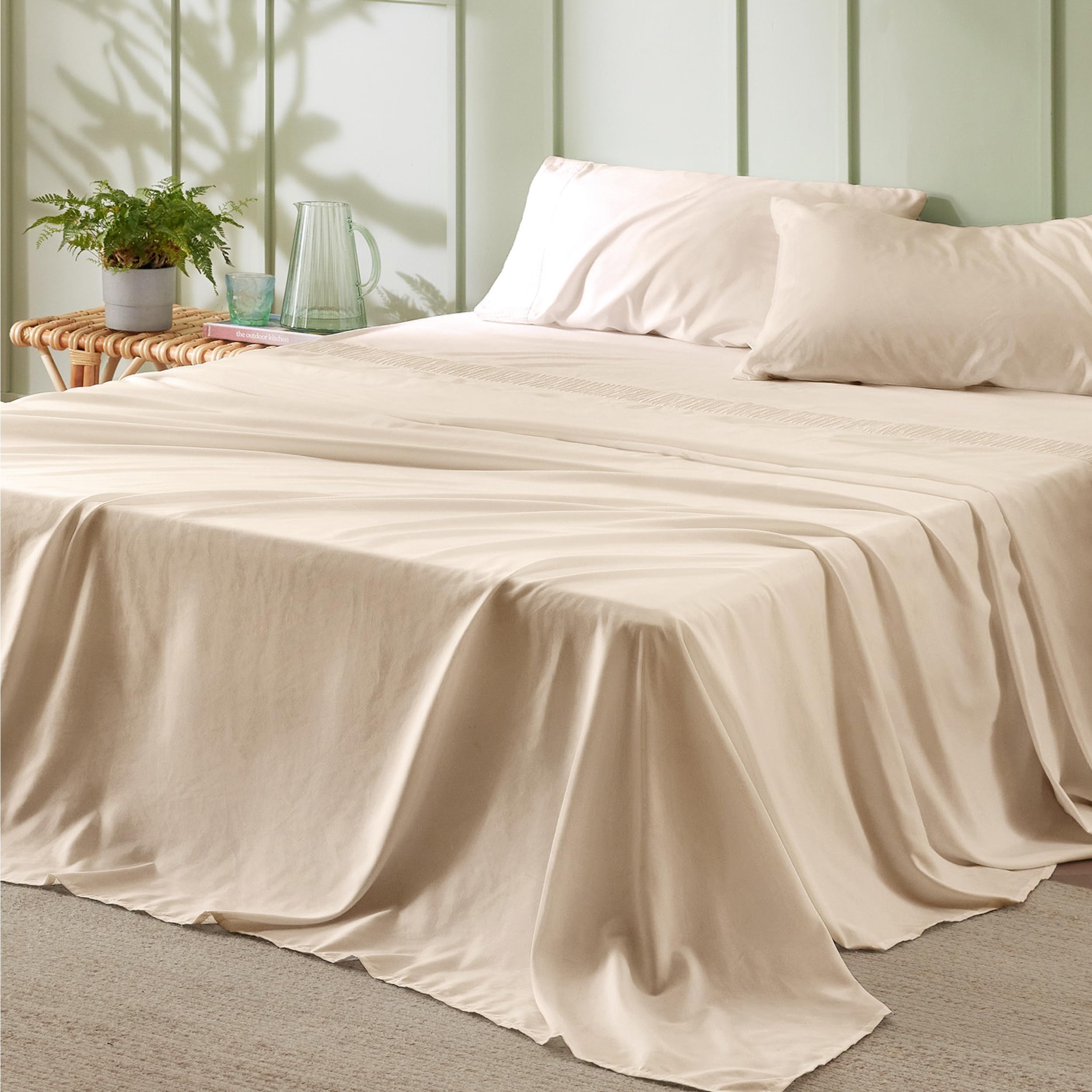 Bedsure California King Duvet Insert Bundle California King Sheet Sets Beige