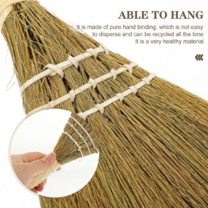 Mobestech 2pcs Kitchen Cleaning Broom Straw Braided Broom Small Natural Whisk Table Small Broom Mini Desk Broom Rustic Broom Table Top Desk Mini Brooms Kid Desk Mini Brush Wedding Miscanthus