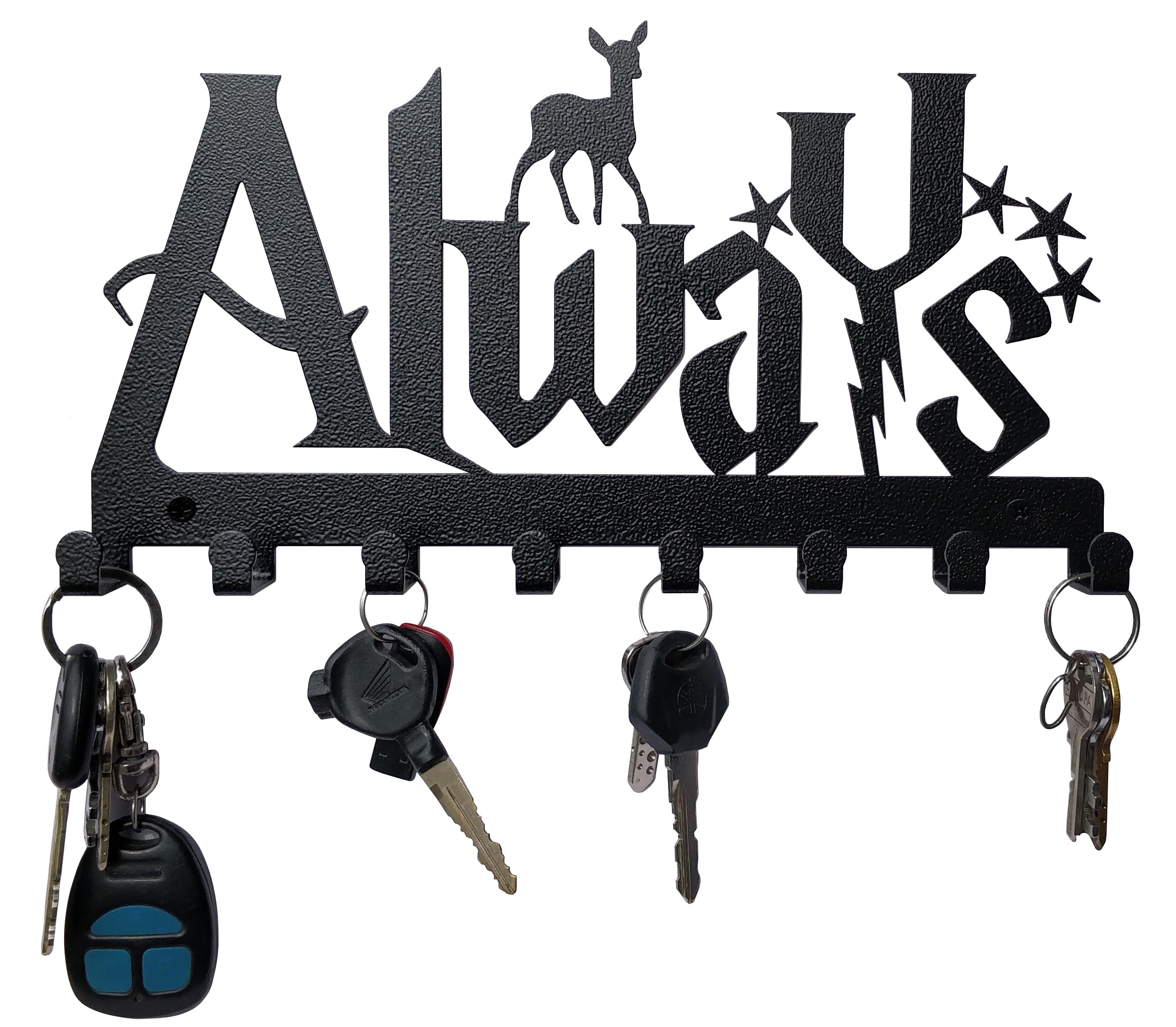 HeavenlyKraft Decorative Metal Key Hooks | Key Holder | Always Sign | Wall Mounted Key Hooks