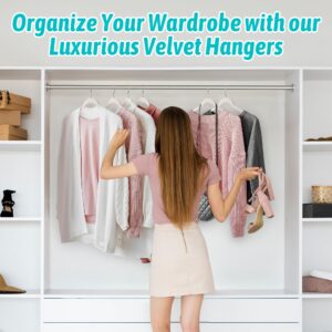 Sishynio Premium Velvet Shirt Hangers 30 Pack, Non-Slip 360° Swivel Hook Slim Flocked Coat Hanger, Space Saving Felt Hanger for for Tank Top, Blouses, Strappy Dresses