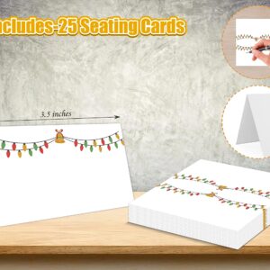 Christmas Party Seating Cards,Name Place Cards for Table Setting,Food Labels for Party Buffet,Place Cards for Weddings,Reserved Seating Signs,Tent Cards,Party Supplies,Set of 25 Seat Cards-Z5