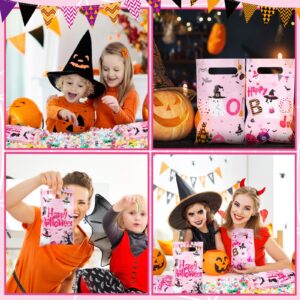 Sweetude 150 Pcs Halloween Little Boo Party Favor Bags Pink Little Boo Plastic Goody Bags Trick or Treat Candy Gift Bags for Halloween Party Kids Theme Birthday Baby Shower Party Favors Supplies