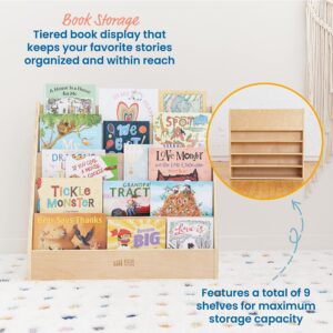 ECR4Kids Birch Streamline Book Display and Storage Cabinet Bundle | Natural