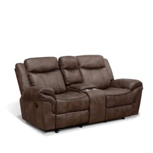 24/7 shop at home amos oversized nursery glider recliner chairs for adults, manual comfy reading couch, overstuffed reclining loveseat sofa, adjustable comfy theater seating, for living room, brown