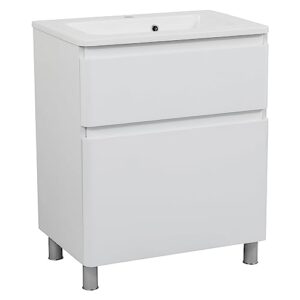 modern free standing bathroom vanity with washbasin | comfort white high gloss collection | non-toxic fire-resistant mdf-28-diamond collection 24"