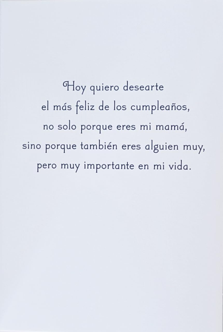 Greeting Card Te Quiero Mucho Mama Feliz Cumpleanos - I Love You Mom Happy Birthday in Spanish Espanol