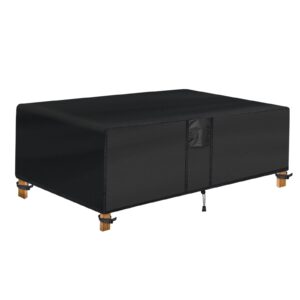 superhold outdoor coffee table cover - waterproof rectangular patio coffee table cover (48l x 26w x 18h inches, black) outdoor small side table cover patio furniture covers for outdoor furniture