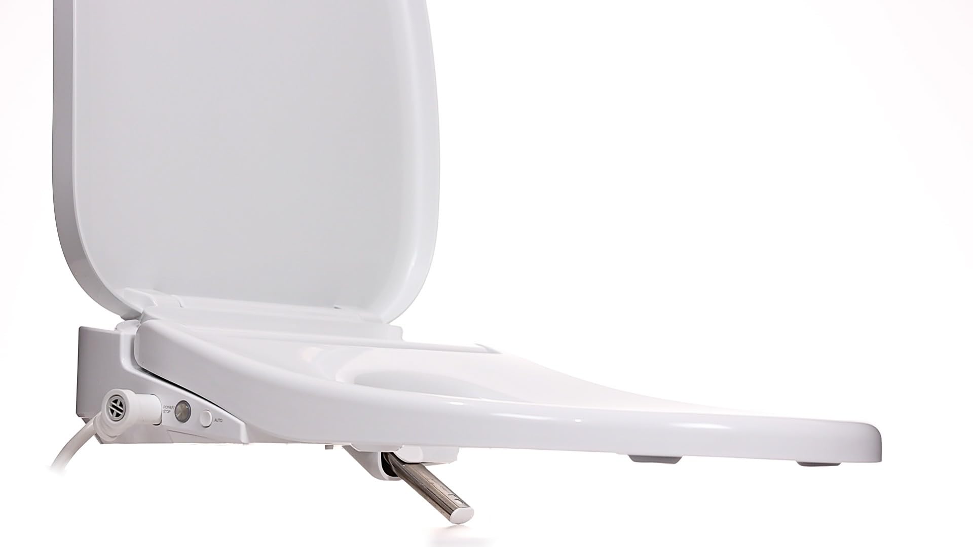 Eco Nova Elongated Bidet Toilet Seat, White, Slim Profile, Stainless Steel Nozzle, Unlimited Warm Water, LED Night Light, Wireless Remote Control With Wall Mount, Sittable Lid, 4 Year Warranty