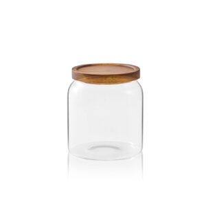 sweejar glass jars for laundry room organization, half-gallon laundry pods container, glass food storage jars with airtight lid, 1 pack, press lid