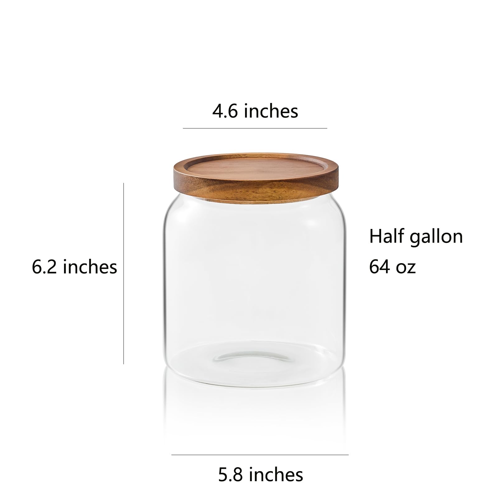 Sweejar Glass Jars for Laundry Room Organization, Half-Gallon Laundry Pods Container, Glass Food Storage Jars with Airtight Lid, 1 Pack, Press Lid