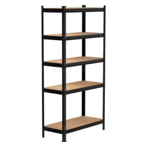 vandise garage shelving 5-tier storage shelf rack adjustable heavy duty shelving metal shelves for storage shelving garage shelves, 386lbs load capacity per shelf, 67” x 30” x 12”, blacks