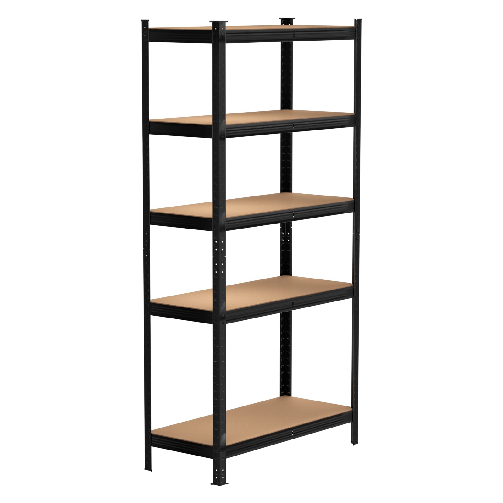 Vandise Garage Shelving 5-Tier Storage Shelf Rack Adjustable Heavy Duty Shelving Metal Shelves for Storage Shelving Garage Shelves, 386LBS Load Capacity per Shelf, 67” x 30” x 12”, Blacks