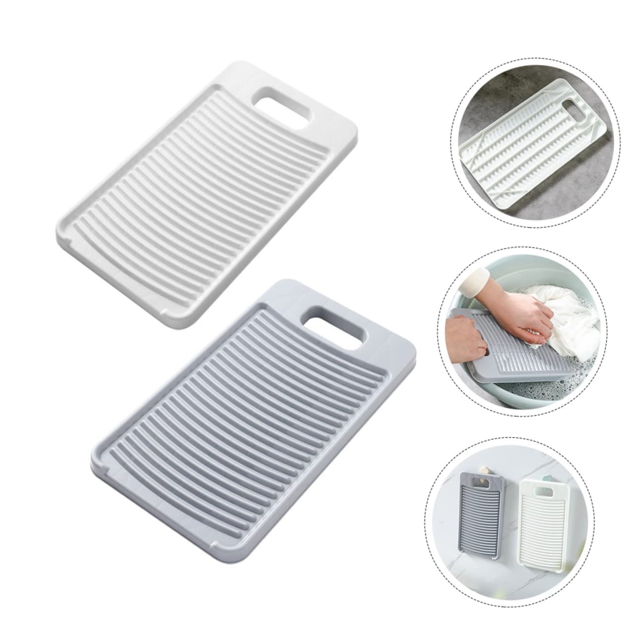 FONDOTIN 2 Pcs Thicken Washboard Scrubbing Board Household Laundry Tool for Clothes Design for Efficient Cleaning for Home and Camping Use