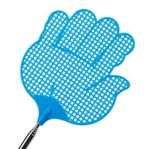 3 Pack Extendable Fly Swatter Stainless Steel Hand Fly Swatters with Rubber Handle (Green, Pink, Blue)