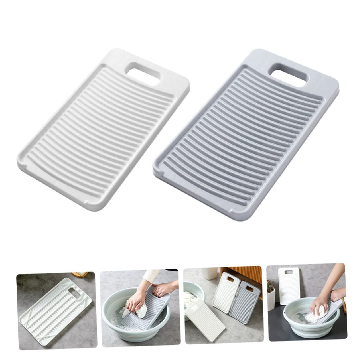 FONDOTIN 2 Pcs Thicken Washboard Scrubbing Board Household Laundry Tool for Clothes Design for Efficient Cleaning for Home and Camping Use