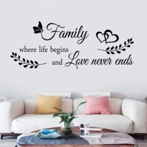 4 Pieces Home Wall Decor Signs, THIS IS US TOGETHER BLESS THIS HOME AMILY Wall Decor For Living Room Bedroom all Decor Vinyl Wall Stickers for Living Room Bedroom Inspirational Art Wall Decorations for Home Office Teen Dorm