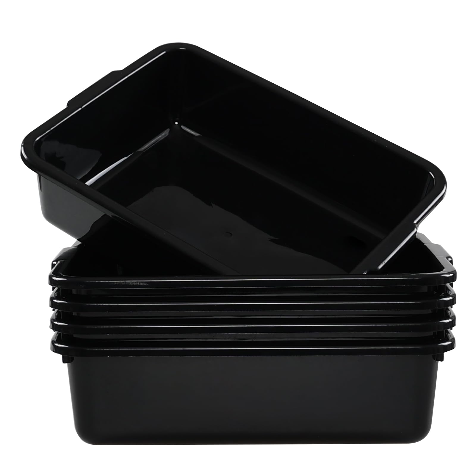 Saedy 5 Pack Small Commercial Bus Box, 8L Food Service Bus Tub Plastic Wash Basin