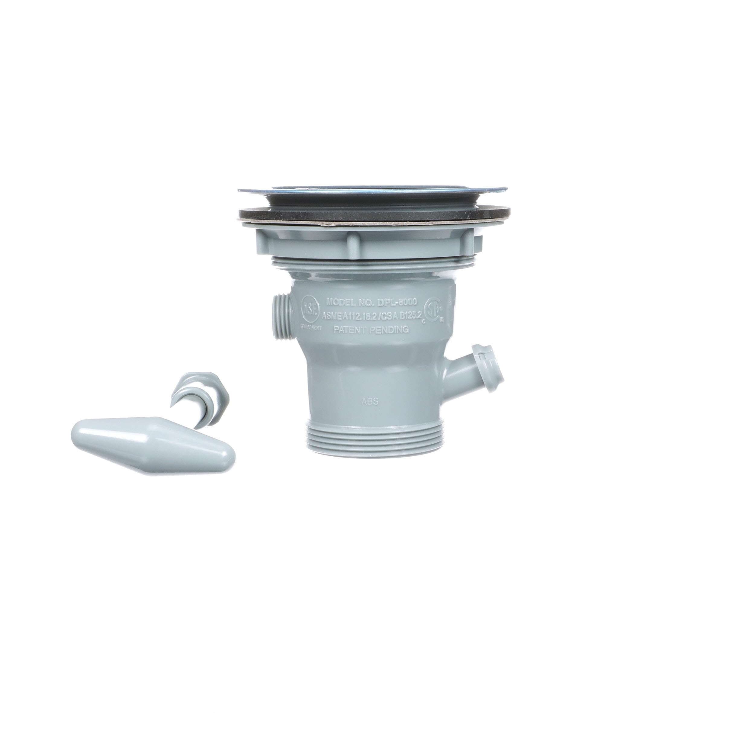 TOP-LINE SinkMate Universal ABS Rotary Drain with 6" Handle, 3-1/2" Sink Opening, 1-1/2" & 2" Outlet, Retail Packaging