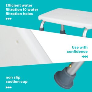 Bath Stool Shower Seat Non-Slip Shower Chair Adjustable Height Bathtub Bench for Elderly Disabled, Secure Bathing Solution