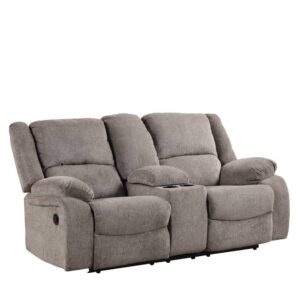 24/7 shop at home joe transitional oversized nursery glider chairs for adults, manual comfy reading couch, overstuffed reclining sofa, adjustable theater, living room, 2-seat, gray