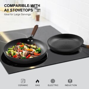 LAMFO Cast Iron Skillet, 8 Inch Non Stick Frying Pans with Removable Handle Skillet, Egg Pan Nonstick Cooking Pan, Oven Safe Dishwasher Safe