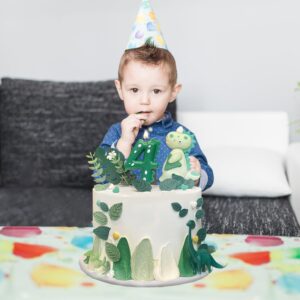 Number Birthday Candles(4 Candle Green) Dinosaur Shape Number Happy Birthday Cake Candles for Dinosaur Birthday Party Decoration Reunions Theme Party