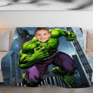 ROYAMS Custom Superhero Blanket for Kids Personalized Superhero Blankets for Boys