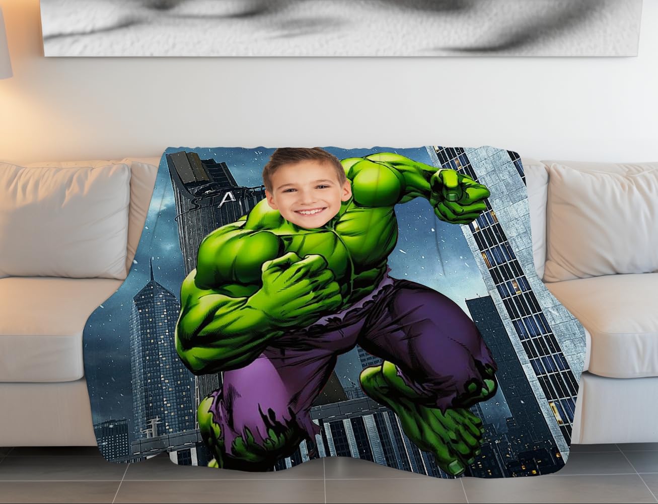 ROYAMS Custom Superhero Blanket for Kids Personalized Superhero Blankets for Boys