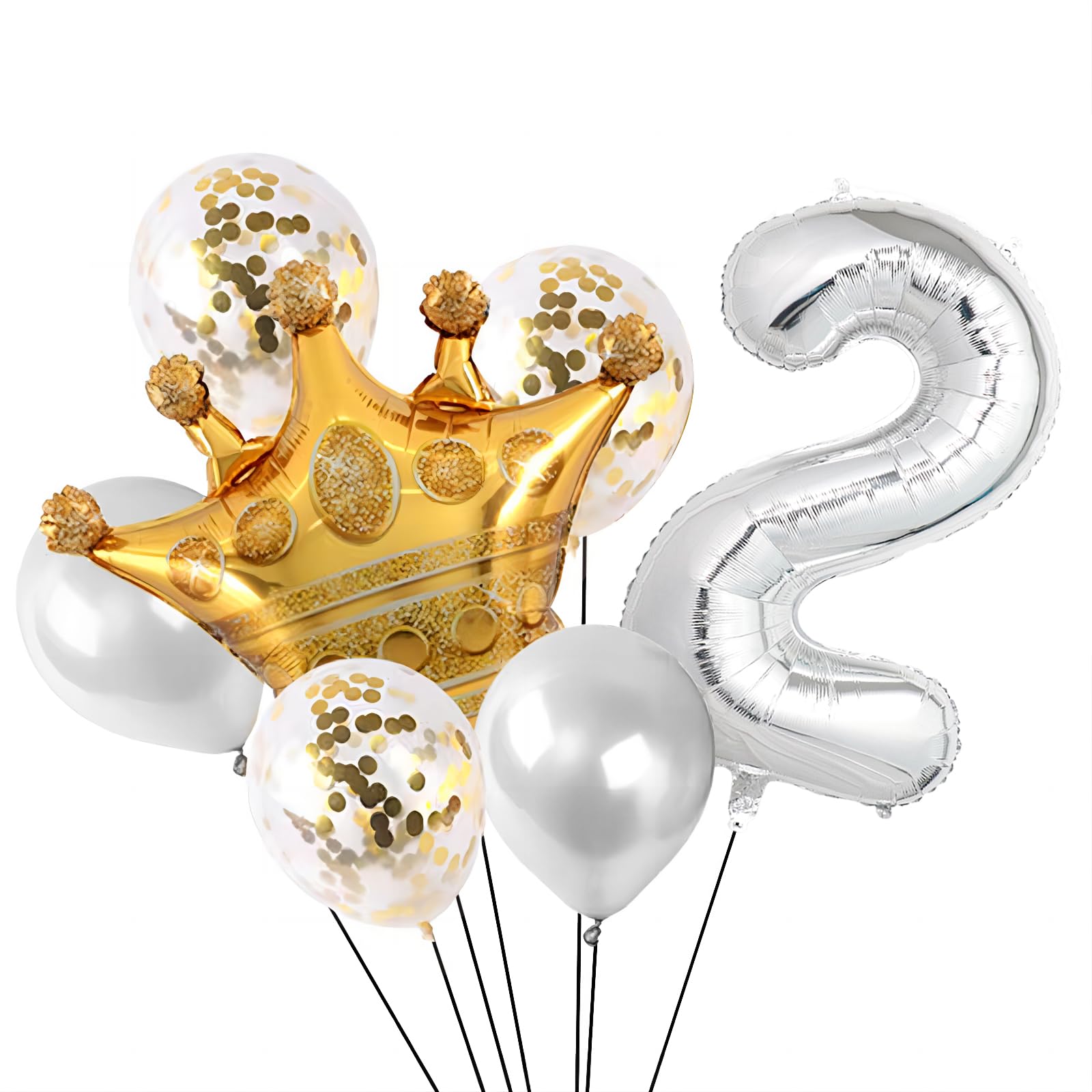 40 Inch Silver Number Balloons, Helium Mylar Foil Number Balloons for Birthdays, Number 2 Balloon for Party Wedding Bachelorette Birthday Bridal Shower Graduation Anniversary Celebration Party Decorations Supplies