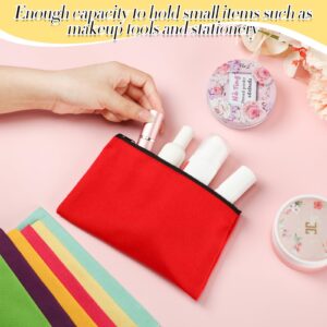 Jetec 60 Pcs Canvas Makeup Bags Bulk Cosmetic Bags Zipper Pouches Multicolor DIY Craft Pencil Bag Pencil Pouch Multipurpose Canvas Toiletry Bag for Travel Women Girls Pencil Craft (4.3 x 7.1 Inch)