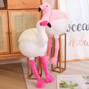 Soft Round Stuffed Flamingo Animal Plushie Fat Flamingo Plush Toys for Home Decor Cuddly Flamingo Pillow Hugging Flamingo Doll Gift for Kids or Lover (Pink, 19.7 Inch (from Head to feet))