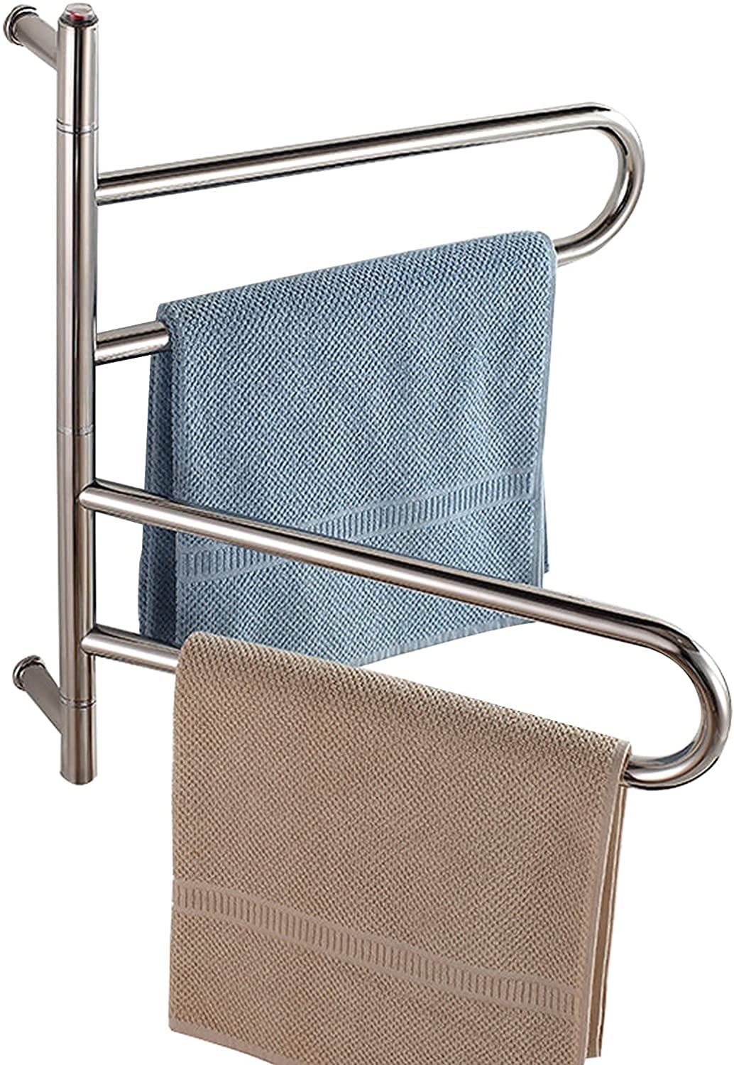 Pivoting Electric Towel Warmer, Wall Mounted Towel Warmer, with 2 Folding Arms, 304 Stainless Steel Towel Warmer, Energy Efficient